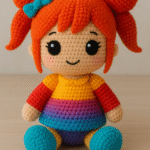amigurumis muñeca pelo naranja