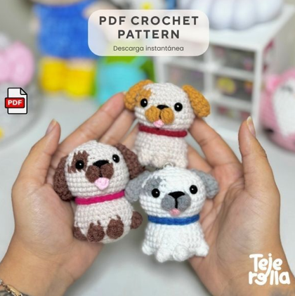 patron amigurumi llavero cachorritos