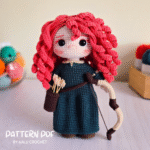 patron amigurumi muñeca con arco