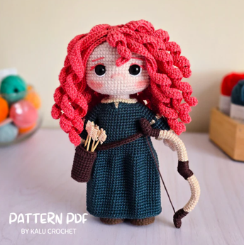 patron amigurumi muñeca con arco