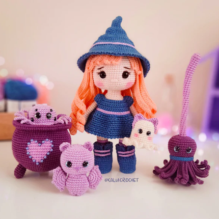 patron amigurumi muñeca brujita