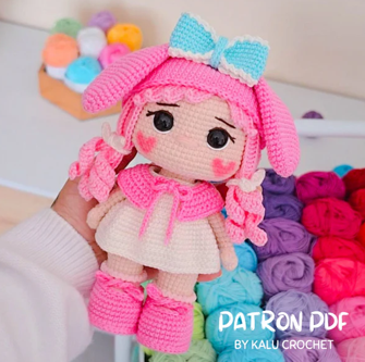 patron amigurumi muñeca melody