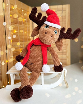 patron amigurumi reno navideño