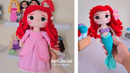 Patron amigurumis muñeca ariel