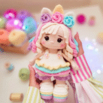 patron amigurumi muñeca violeta