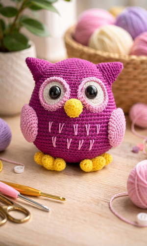 lindo buho amigurumi