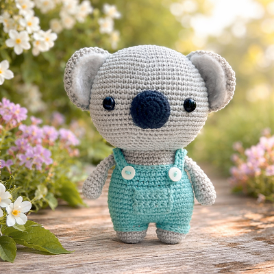 🐨 Koala Amigurumi con Peto: un diseño tierno, moderno y lleno de encanto